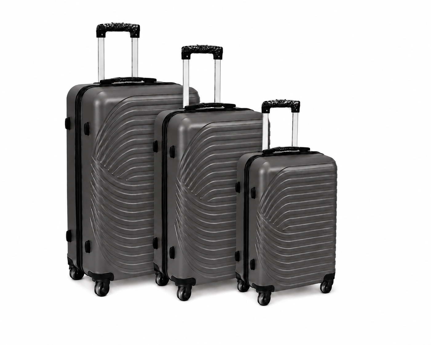 (image for) 003 Set of 3 Charcoal Grey Hard Shell Suitcases